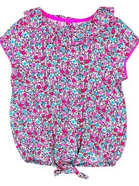 NWT Billieblush Girls Ruffle Liberty Print Pink Floral Blouse Size 2-3